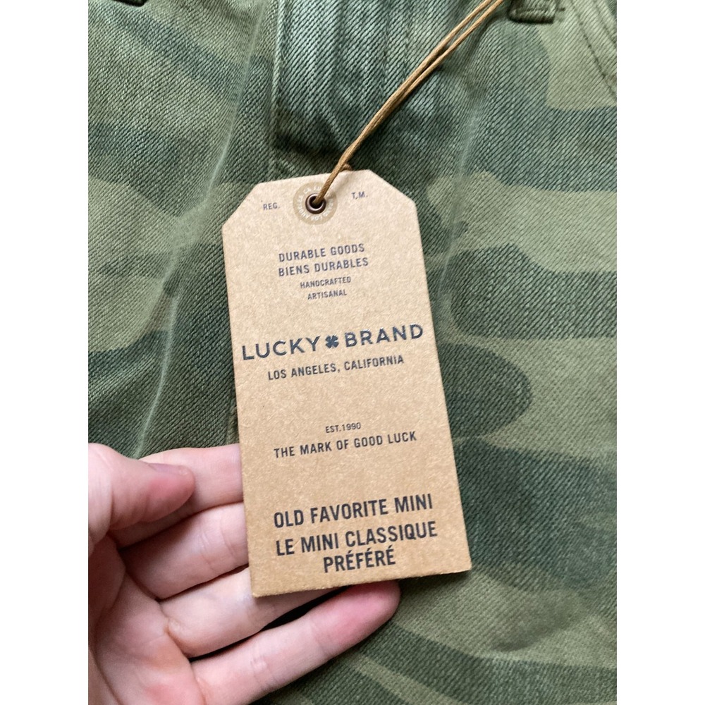 NEW Lucky Brand Skirt Womens Sz 6/28 Camo Denim Button Old Favorite Mini NWT - Picture 4 of 10
